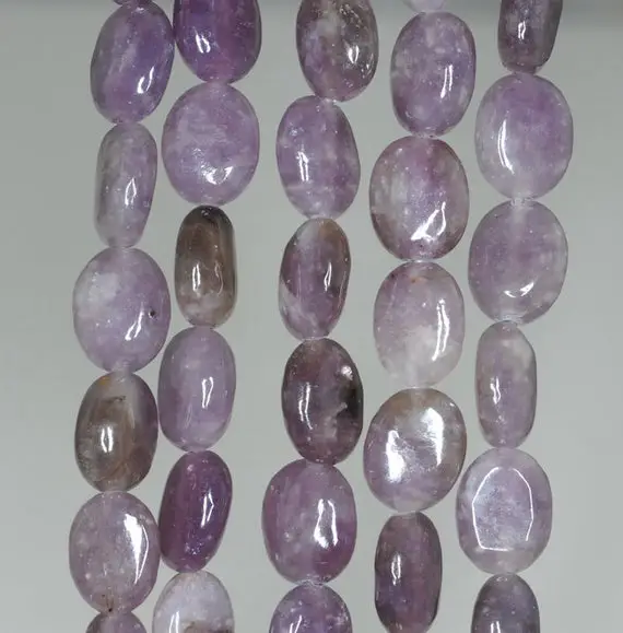 10x8mm Light Purple Lepidolite Gemstone Grade A Oval Loose Beads 16 Inch Full Strand (90188430-658)