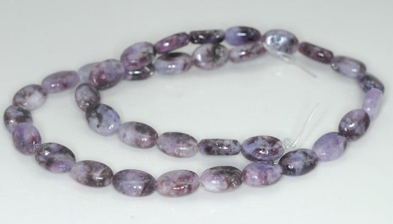 12x8mm Light Purple Lepidolite Gemstone Grade A Oval Loose Beads 15.5 Inch Full Strand (90188427-657)