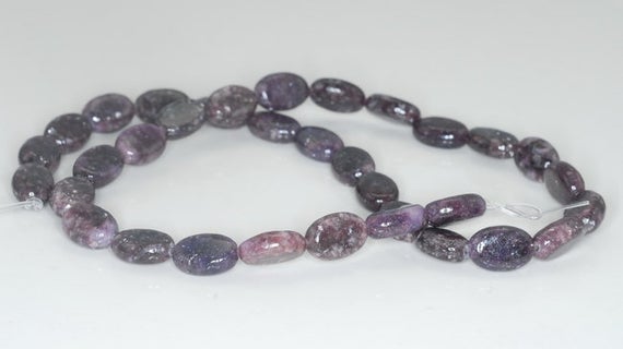 12x8mm Purple Lepidolite Gemstone Grade A Oval Loose Beads 15.5 Inch Full Strand (90188435-656)