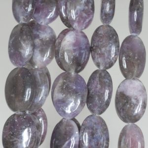 Shop Lepidolite Bead Shapes! 16X12mm Dark Purple Lepidolite Gemstone Grade A Oval Loose Beads 8 inch Half Strand (90187912-660) | Natural genuine other-shape Lepidolite beads for beading and jewelry making.  #jewelry #beads #beadedjewelry #diyjewelry #jewelrymaking #beadstore #beading #affiliate #ad