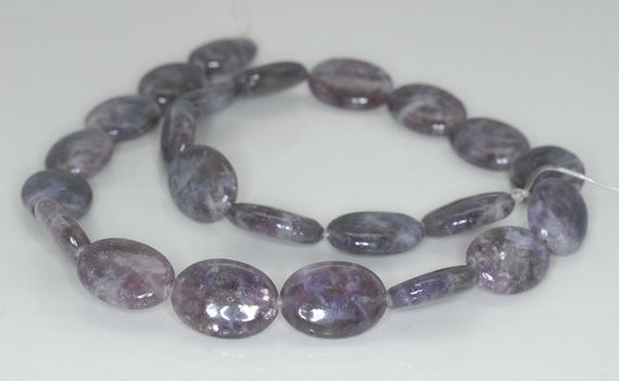 18x13mm Light Purple Lepidolite Gemstone Grade A Oval Loose Beads 8 Inch Half Strand (90187922-660)