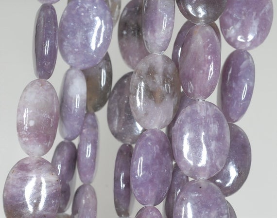 18x13mm Light Purple Lepidolite Gemstone Grade A Oval Loose Beads 8 Inch Half Strand (90187916-660)
