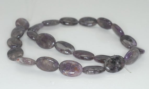 18x13mm Purple Lepidolite Gemstone Grade A Oval Loose Beads 8 Inch Half Strand (90187919-660)