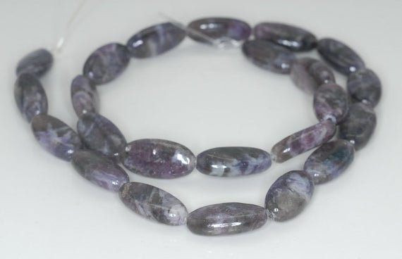 18x9mm Light Purple Lepidolite Gemstone Grade A Oval Loose Beads 16 Inch Full Strand (90188217-659)