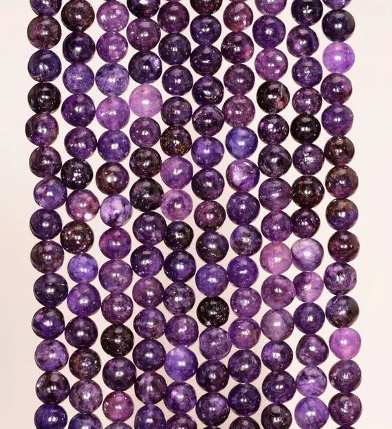4mm Mauve Lepidolite Gemstone Grade Aaa Dark Purple Round 4mm Loose Beads 16 Inch Full Strand (90146593-161)