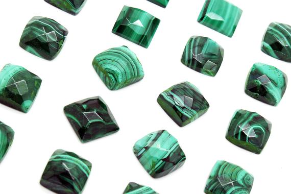 Malachite Cabochons,gemstone Cabochons,faceted Cabochons,green Cabochons,semiprecious Cabochons,square Cabochons,aa Quality - 1 Stone
