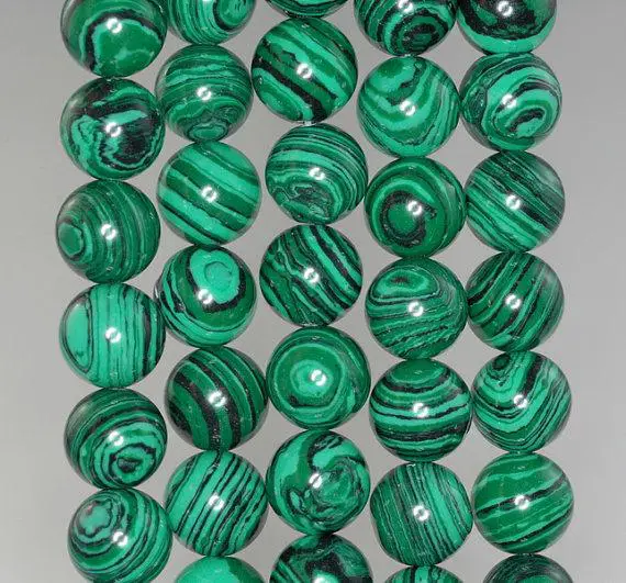 6mm Hedge Mazes Green Malachite Gemstone Grade A Round 6mm Loose Beads 16 Inch Full Strand (90114643-204)