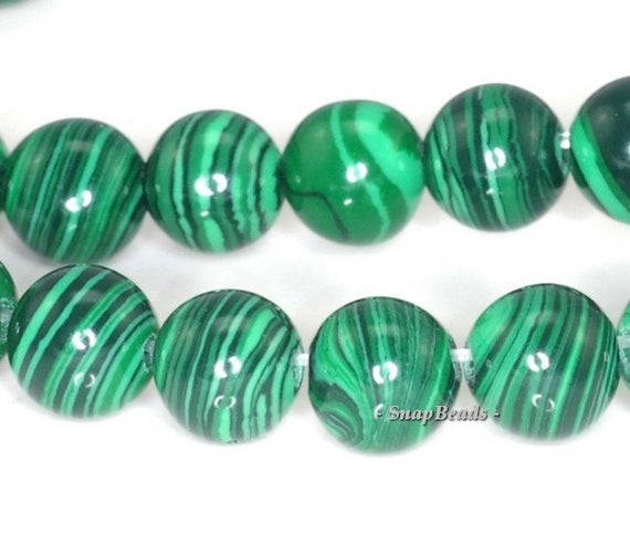 6mm Hedge Mazes Green Malachite Gemstone Grade A Round 6mm Loose Beads 16 Inch Full Strand (90114643-204)