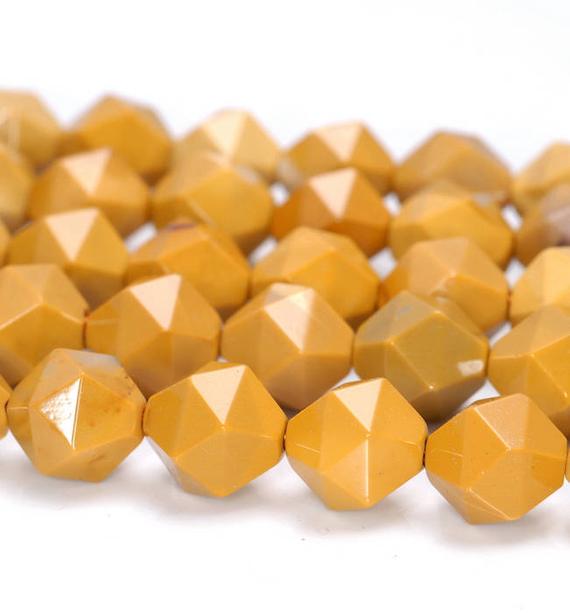 10mm Yellow Mookaite Beads Star Cut Faceted Grade Aaa Genuine Natural Gemstone Loose Beads 14.5" Bulk Lot 1,3,5,10 And 50 (80005200-m19)