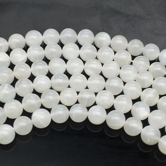 8mm Natural White Moonstone Beads, Round Gemstone Beads, Wholesale Beads