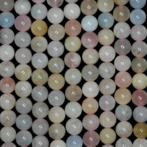Shop Morganite Round Beads! 6mm Beryl Morganite Gemstone Multicolor Round Loose Beads 15.5 inch Full Strand (90183450-787) | Natural genuine round Morganite beads for beading and jewelry making.  #jewelry #beads #beadedjewelry #diyjewelry #jewelrymaking #beadstore #beading #affiliate #ad