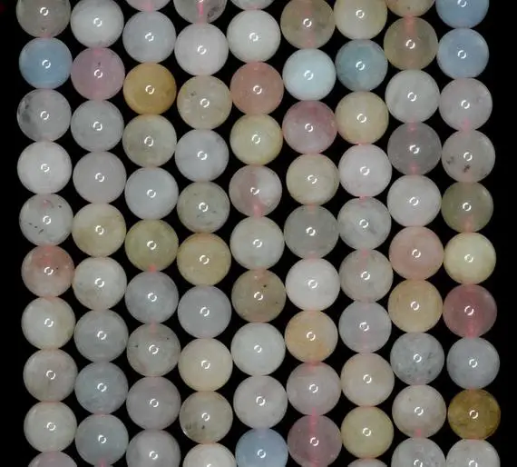 6mm Beryl Morganite Gemstone Multicolor Round Loose Beads 15.5 Inch Full Strand (90183450-787)
