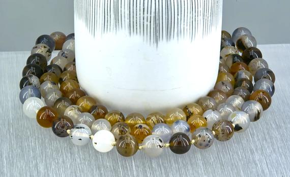 Montana Moss Agate Round Beads 7.5-8mm (etb01271) Unique Jewelry/vintage Jewelry/gemstone Necklace