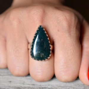 Shop Moss Agate Rings! US SIZE 6.5 – Moss Agate ring , moss agate ring , 925 sterling silver , agate gemstone silver ring , women jewellery gift #B114 | Natural genuine Moss Agate rings, simple unique handcrafted gemstone rings. #rings #jewelry #shopping #gift #handmade #fashion #style #affiliate #ad