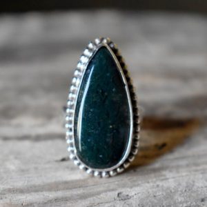 Shop Moss Agate Rings! US SIZE 6 – Moss Agate ring , moss agate ring , 925 sterling silver , agate gemstone silver ring , women jewellery gift #B76 | Natural genuine Moss Agate rings, simple unique handcrafted gemstone rings. #rings #jewelry #shopping #gift #handmade #fashion #style #affiliate #ad
