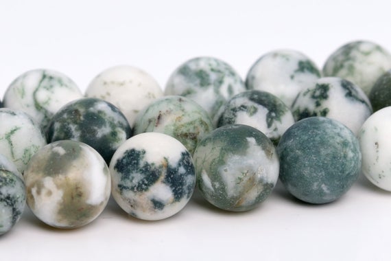 Matte Moss Agate Beads Grade A Genuine Natural Gemstone Round Loose Beads 8mm 10mm Bulk Lot Options