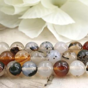 Shop Moss Agate Round Beads! Montana Moss Agate round beads 8.5-10.5mm (ETB00193) Unique jewelry/Vintage jewelry/Gemstone beads | Natural genuine round Moss Agate beads for beading and jewelry making.  #jewelry #beads #beadedjewelry #diyjewelry #jewelrymaking #beadstore #beading #affiliate #ad