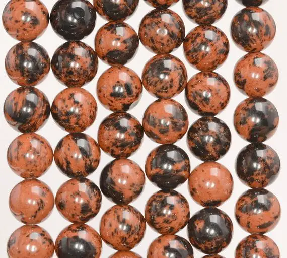 6mm Mahogony Obsidian Gemstone Round Loose Beads 15.5 Inch Full Strand (90184144-355)