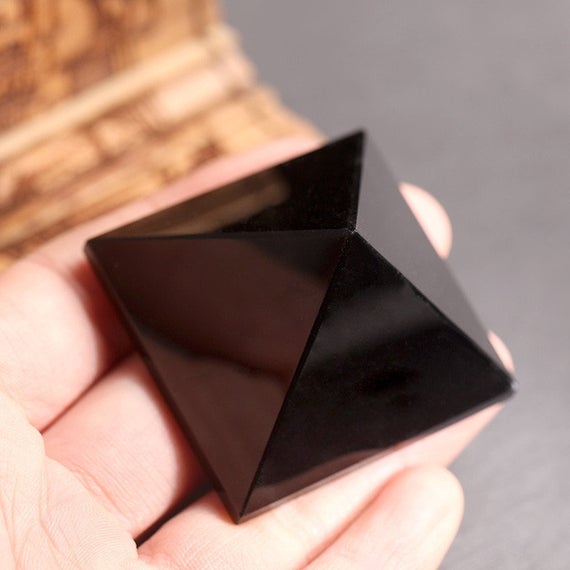 Large Black Obsidian Crystal Pyramid Also Available In Many Sizes