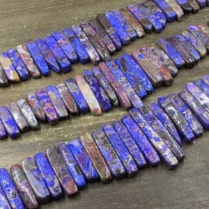 Purple Ocean Jasper Slice Beads Polished Sea Sediment Jasper Slice Stick Bar Beads Necklace Pendant Beads Graduated 18-45mm 15.5"strand | Natural genuine other-shape Gemstone beads for beading and jewelry making.  #jewelry #beads #beadedjewelry #diyjewelry #jewelrymaking #beadstore #beading #affiliate #ad