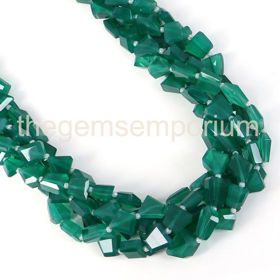 Green Onyx Faceted Nugget Beads, 5x6-7x8mm Green Onyx Nuggets, Gemstone Beads, Green Onyx Wholesale Beads, Green Onyx Beads, Green Onyx