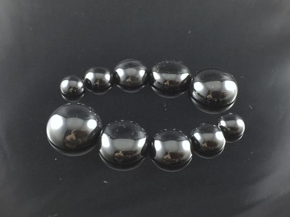 10pcs Black Onyx Cabochon Round Dome Cabochon Ring Cabochon Black Gemstone Semiprecious Cabs Supplies 8mm 10mm 12mm 14mm 16mm Gc