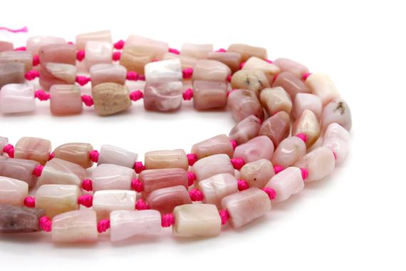 Natural Pink Opal Beads, Pink Opal Chips Polished Smooth Cut Nugget Tube Natural Gemstone Assorted Size Beads - Pgs165