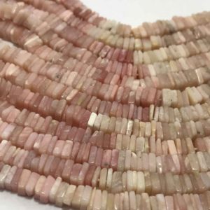 Shop Opal Bead Shapes! 5 – 5.5 mm Pink Opal Disc Square Gemstone Beads Strand Sale /  Pink Opal Strand / Pink Opal Square Beads / Opal Wholesale / 5 mm Opal Beads | Natural genuine other-shape Opal beads for beading and jewelry making.  #jewelry #beads #beadedjewelry #diyjewelry #jewelrymaking #beadstore #beading #affiliate #ad