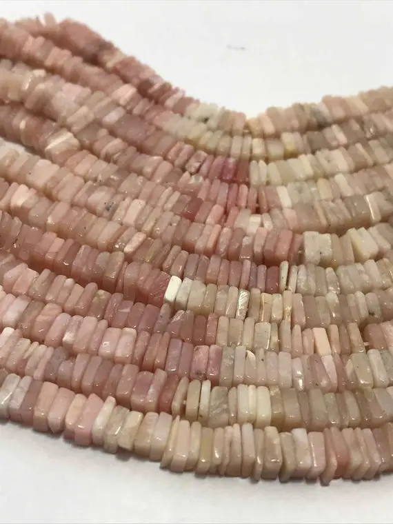 5 - 5.5 Mm Pink Opal Disc Square Gemstone Beads Strand Sale /  Pink Opal Strand / Pink Opal Square Beads / Opal Wholesale / 5 Mm Opal Beads