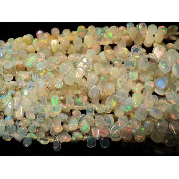 3x5-5x7mm Beautiful Ethiopian Welo Opal Plain Pear Shaped Briolettes, Ethiopian Opal Plain Pear For Jewelry (15pcs To 30pcs Options)