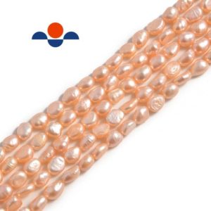 Shop Pearl Chip & Nugget Beads! Pink Fresh Water Pearl Center Drill Nugget Beads 4mm 6mm 8mm 10mm 14" Strand | Natural genuine chip Pearl beads for beading and jewelry making.  #jewelry #beads #beadedjewelry #diyjewelry #jewelrymaking #beadstore #beading #affiliate #ad