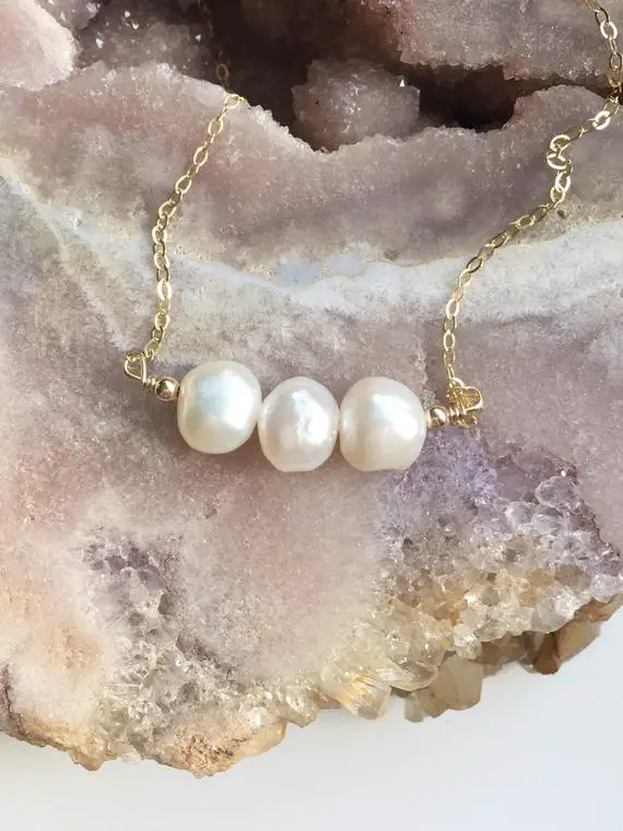 Real Pearl Necklace Sterling Silver Or Gold Filled, June Birthstone Necklace Birthday Gift For Women, Wife, Daughter, Mom