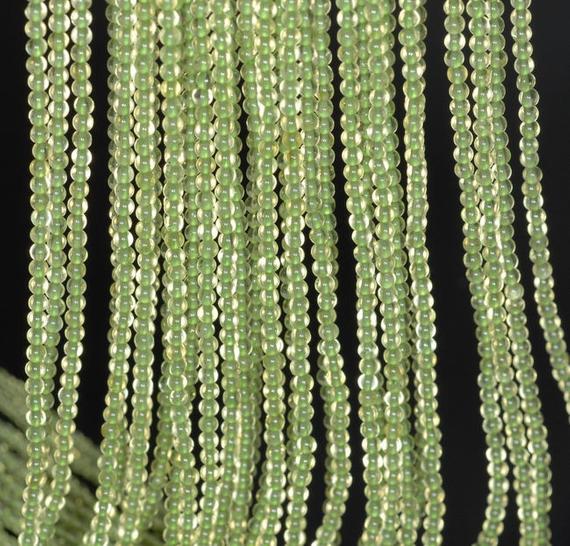 2mm Pedoretes Peridot Gemstone Grade Aa Green Round 2mm Loose Beads 16  Inch Full Strand (90147967-107-2mm F)