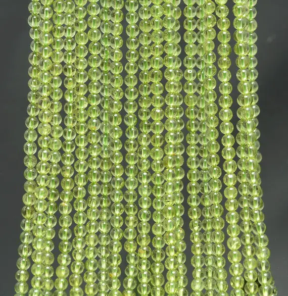 3mm Pedoretes Peridot Gemstone Grade Aaa Green Round 3mm Loose Beads 16 Inch Full Strand (90147941-107-3mm F)