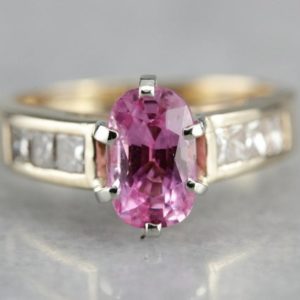 Shop Pink Sapphire Rings! Pink Sapphire Anniversary Ring, Sapphire and Diamond, Right Hand Ring, Sapphire Anniversary NZH14CCW | Natural genuine Pink Sapphire rings, simple unique handcrafted gemstone rings. #rings #jewelry #shopping #gift #handmade #fashion #style #affiliate #ad