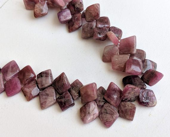 9-11mm Rare Pink Tourmaline Fancy Kite Shape Beads, Natural Pink Tourmaline Rough Diamond Shape Designer For Necklace (4in To 8in Options)