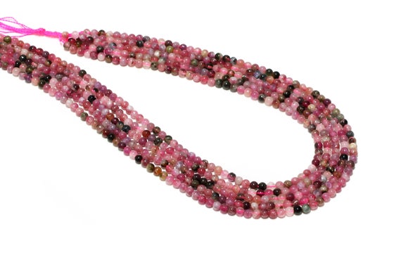Pink Tourmaline Beads,multi Color Tourmaline Beads,semiprecious Beads,smooth Beads,tiny Beads,small Beads For Jewelry - 16" Full Strand