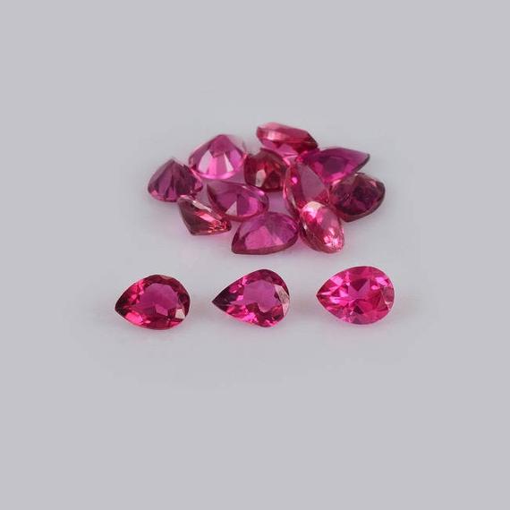Pink Tourmaline 4x3 Mm Faceted Cut Pear Aaa Grade Loose Gemstone - 100% Natural Pink Tourmaline Gemstone - Tourmaline Jewelry Making Gems