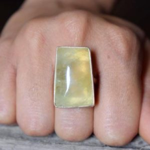 Shop Prehnite Rings! US SIZE 8 – Prehnite ring , 925 sterling silver , Prehnite gemstone , Statement silver ring , women jewellery gift #B143 | Natural genuine Prehnite rings, simple unique handcrafted gemstone rings. #rings #jewelry #shopping #gift #handmade #fashion #style #affiliate #ad