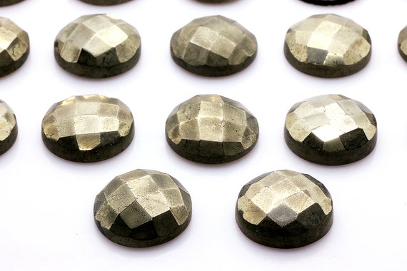Large Faceted Cabochon,pyrite Cabochons,faceted Pyrite,grey Pyrite Cab,gemstone Wholesale Bulk,lot Gemstones For Sale,calibrated Gems Aa