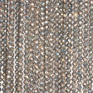 3mm Iron Pyrite Gemstone Grade AAA Micro Faceted Fine Round 3mm Loose Beads 15.5 inch Full Strand (90190667-147) | Natural genuine faceted Pyrite beads for beading and jewelry making.  #jewelry #beads #beadedjewelry #diyjewelry #jewelrymaking #beadstore #beading #affiliate #ad