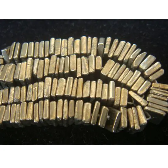 6mm Natural Pyrite Heishi Beads, Pyrite Square Heishi Beads, Pyrite Spacer Beads, Natural Pyrite For Necklace (4in To 16in Options)
