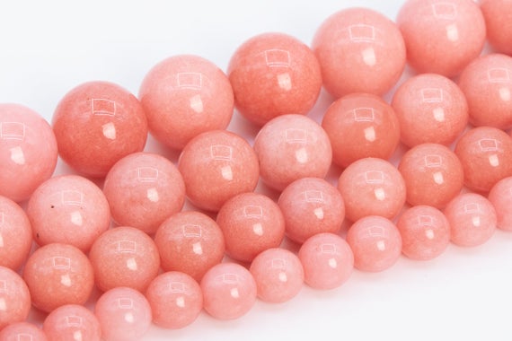 Quartz Beads Coral Pink Color Grade Aaa Gemstone Round Loose Beads 6mm 8mm 10mm 12mm Bulk Lot Options