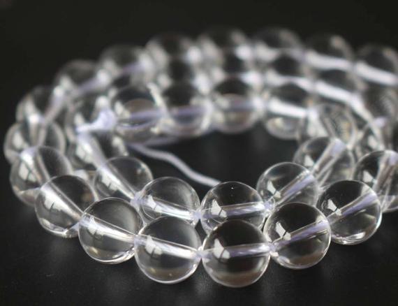 Natural Crystal Quartz Smooth And Round Stone Beads,4mm/6mm/8mm/10mm/12mm Quartz Beads Bulk Supply,15 Inches One Starand