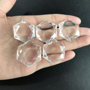 Clear Quartz Hexagon Shaped Crystal Palm Stone | Natural genuine stones & crystals in various shapes & sizes. Buy raw cut, tumbled, or polished gemstones for making jewelry or crystal healing energy vibration raising reiki stones. #crystals #gemstones #crystalhealing #crystalsandgemstones #energyhealing #affiliate #ad