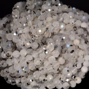 Shop Rainbow Moonstone Faceted Beads! 4.5MM Rainbow Moonstone Gemstone Grade AA Micro Faceted Round Beads 15.5 inch Full Strand BULK LOT 1,2,6,12 and 50(80010055-A199) | Natural genuine faceted Rainbow Moonstone beads for beading and jewelry making.  #jewelry #beads #beadedjewelry #diyjewelry #jewelrymaking #beadstore #beading #affiliate #ad