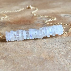 Moonstone Necklace, Crystal Necklace, Necklaces For Women, 30th Birthday Gift For Her, Gift For Women | Natural genuine Rainbow Moonstone necklaces. Buy crystal jewelry, handmade handcrafted artisan jewelry for women.  Unique handmade gift ideas. #jewelry #beadednecklaces #beadedjewelry #gift #shopping #handmadejewelry #fashion #style #product #necklaces #affiliate #ad