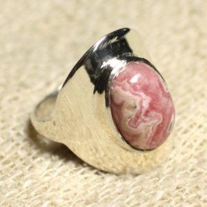 Shop Rhodochrosite Rings! N124 – Bague Argent 925 et Pierre – Rhodochrosite Ovale 14x10mm | Natural genuine Rhodochrosite rings, simple unique handcrafted gemstone rings. #rings #jewelry #shopping #gift #handmade #fashion #style #affiliate #ad