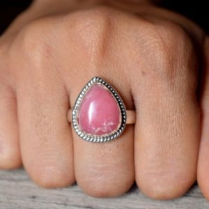 Shop Rhodochrosite Rings! Rhodochrosite ring , 925 sterling silver , Rhodochrosite gemstone silver ring , women jewellery gift #B184 | Natural genuine Rhodochrosite rings, simple unique handcrafted gemstone rings. #rings #jewelry #shopping #gift #handmade #fashion #style #affiliate #ad