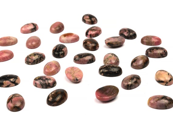 Clearance Sale - Amazing Rhodonite Cabochon,gemstone Cabochons,natural Rhodonite,pink Cabochon,oval Shape Cabochon - Aa Quality
